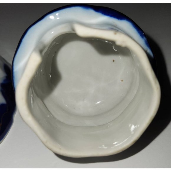 Antique Nippon Hand Painted Cherry Blossom and Cobalt Blue Chocolate Pot Pitcher - Picture 6 of 7